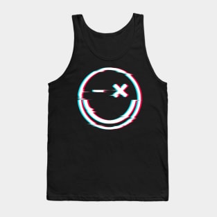 Happy Face Glitch Smile Tank Top